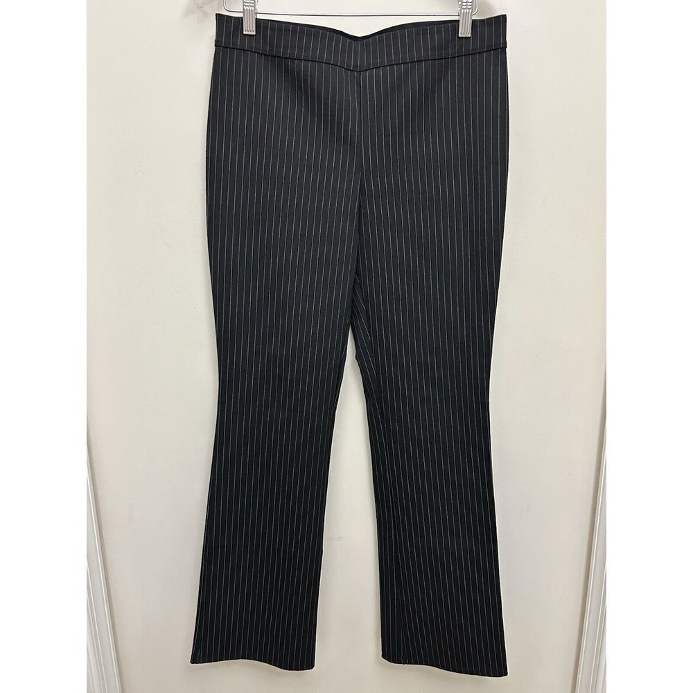 Max Studio Classic Black Pinstripe Dress Professional Work Trousers Bootcut